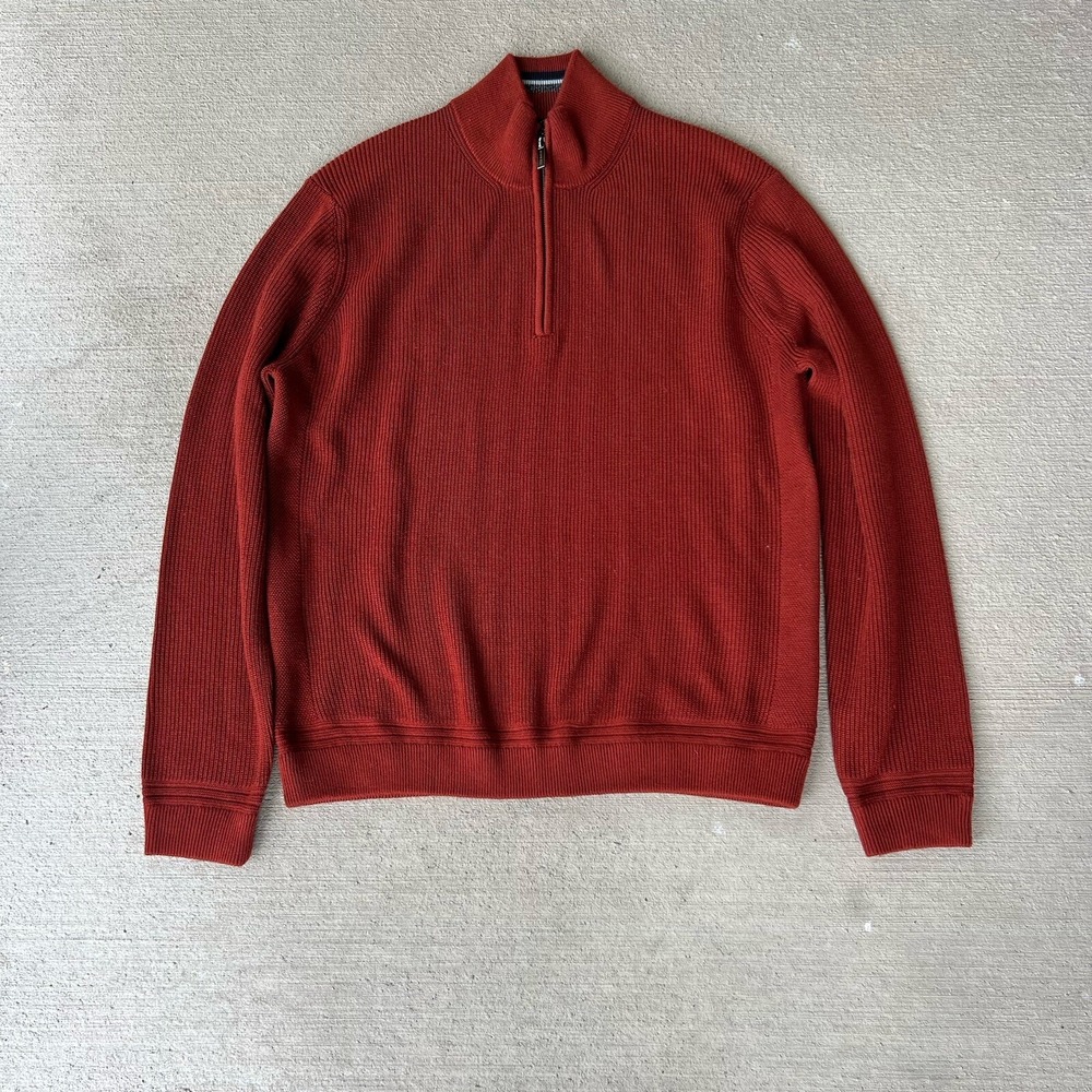 Ted‎ Baker Men's 1/4 Zip Mock Neck Sweater Red Size 3XL